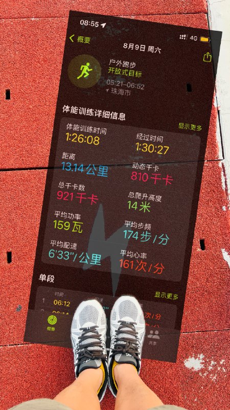 跟风整一张脚踩跑步数据图