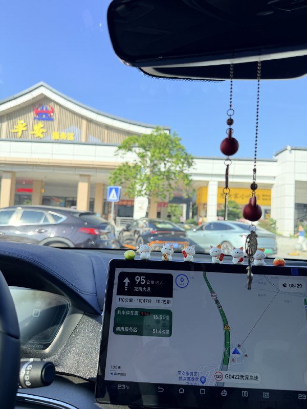 返程平安服务区距离深圳家110公里，去程仙女湖服务区距离老家也是110公里，完美对称