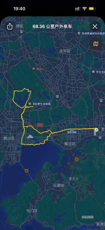 今天下午从家出发骑行冲向西丽湖折返，太痛苦了，差点直接将车子扔在半路上