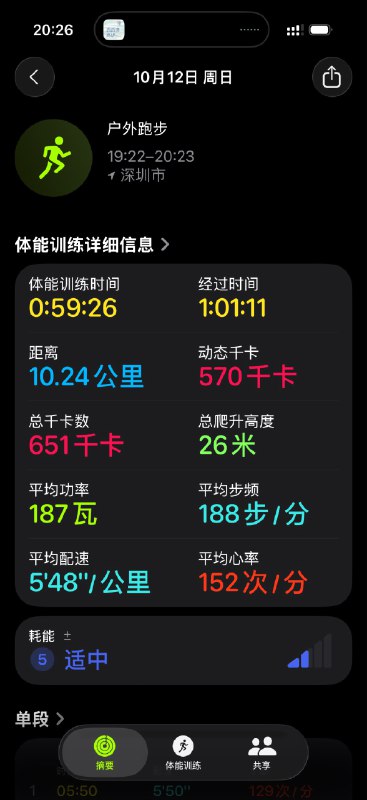#workout 夜跑10公里via Memos